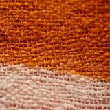 Triptych with geometric decoration in woven wool. Handcrafted work, 20th century.