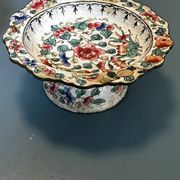 Pair of footed bowls in Canton enamel – China – floral decoration – F