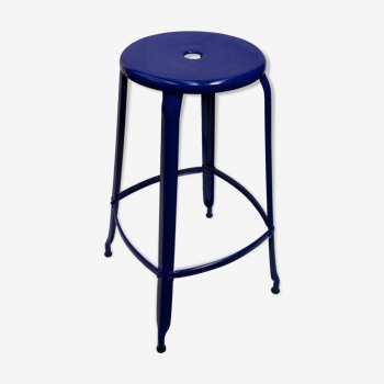 Tabouret nicolle de bar h75 bleu ral 5002 bleu outremer brillant