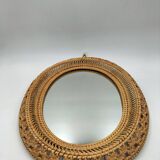 Miroir ovale en rotin