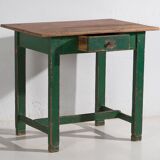 Antique green table in solid pine (circa 1920)