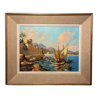 Old painting, Marine, signed, 60s/70s