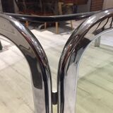 Vintage table 80,glass and chrome