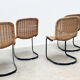 Set of six Cidue rattan dining chairs