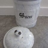 Pot tôle émaillée vintage "Sucre"