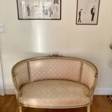 Louis XVI ivory and gold basket bench