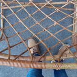 Berceau en rotin ancien vintage