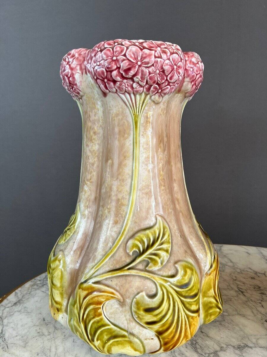 Pair of Art Nouveau Style Earthenware Vases, 20th Century