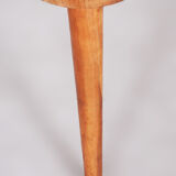 Restored Art Deco Cherry-Tree Card Table, New Varnish, Czechia, 1940s