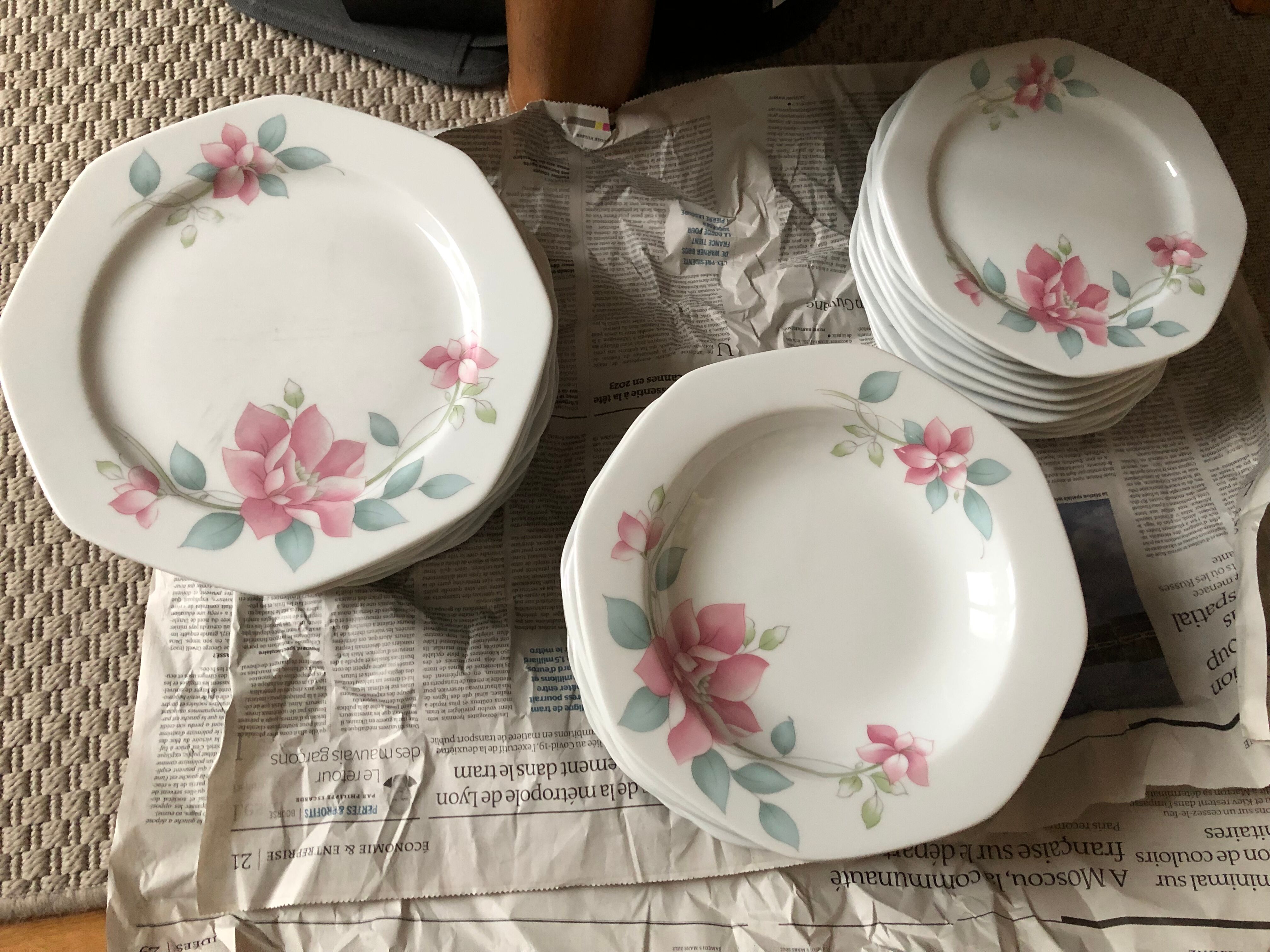 Porcelain plate service