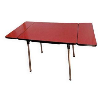 Vintage red formica table with extensions