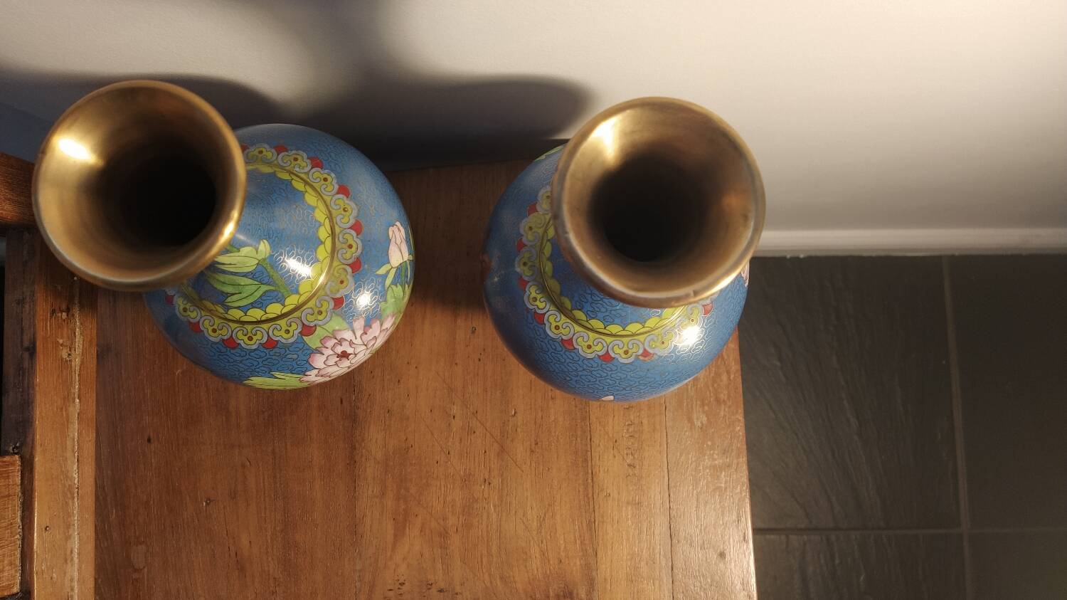 Pair of Chinese cloisonné vases