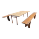 Industrial or communal table with benches