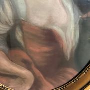 Painting / Pastel on cardboard "portrait of woman" framed under glass