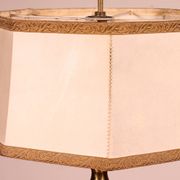 bronze oil lamp - 18th century - Spain converted into a lamp with its shade