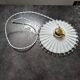 Old hanging lamp in white pleated opaline Art Deco 1930 Ø 25 cm