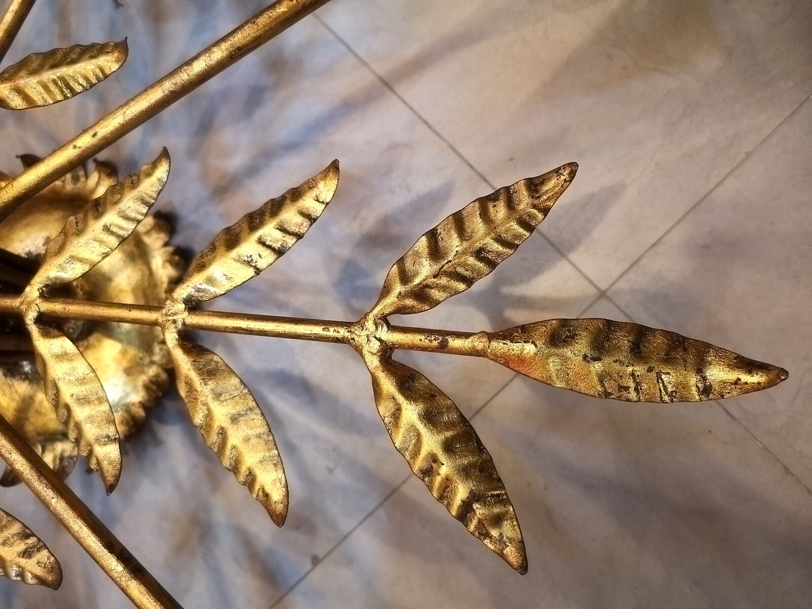 Golden wrought iron lamp