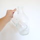 Bubbled glass pitcher with ice tank, handcrafted, French vintag manufacturing