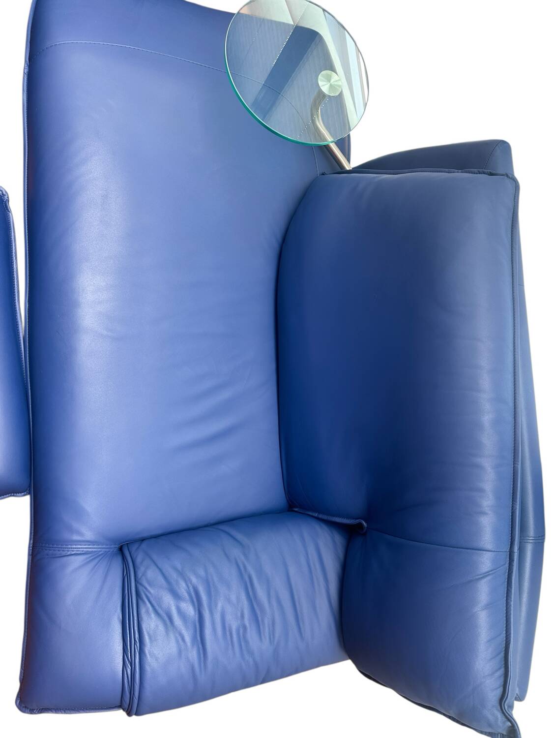 Méridienne et pouf en cuir de Nicoletti, Italie, années 1980.