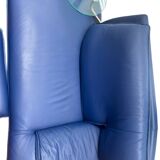 Méridienne et pouf en cuir de Nicoletti, Italie, années 1980.