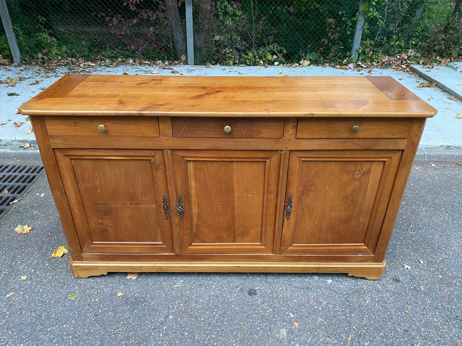 19th century Louis Philippe solid oak sideboard 175cm