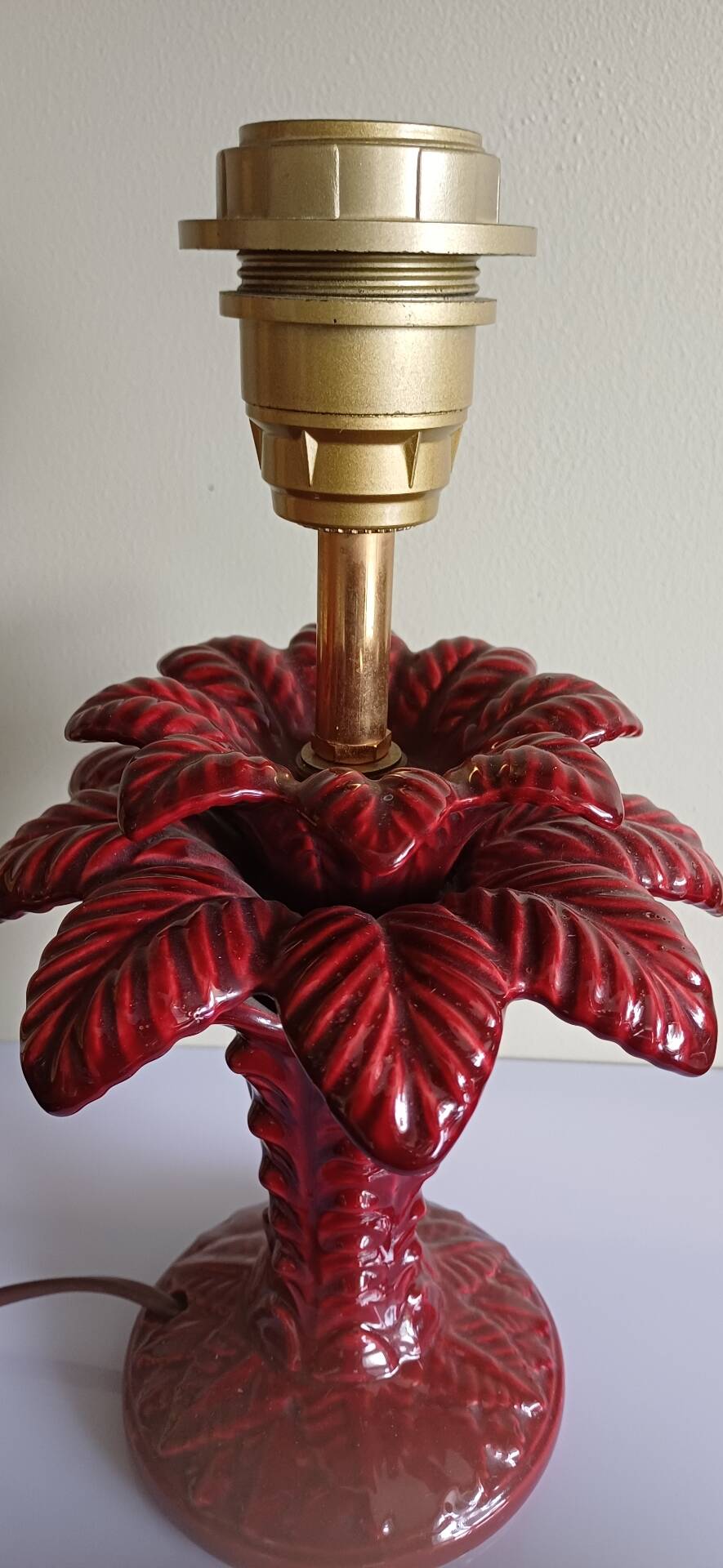 Pied de lampe palmier céramique