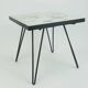 Plant stand with ceramic tile top paris motif metal frame hairpin legs 50s