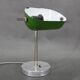 Lampe de table de banquier Art déco en nickel des années 1940, Tchécoslovaquie