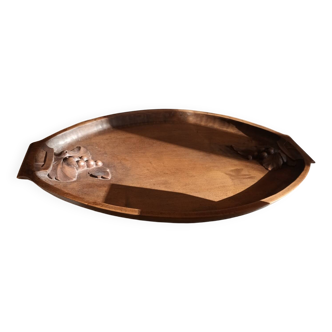 Oval wooden tray