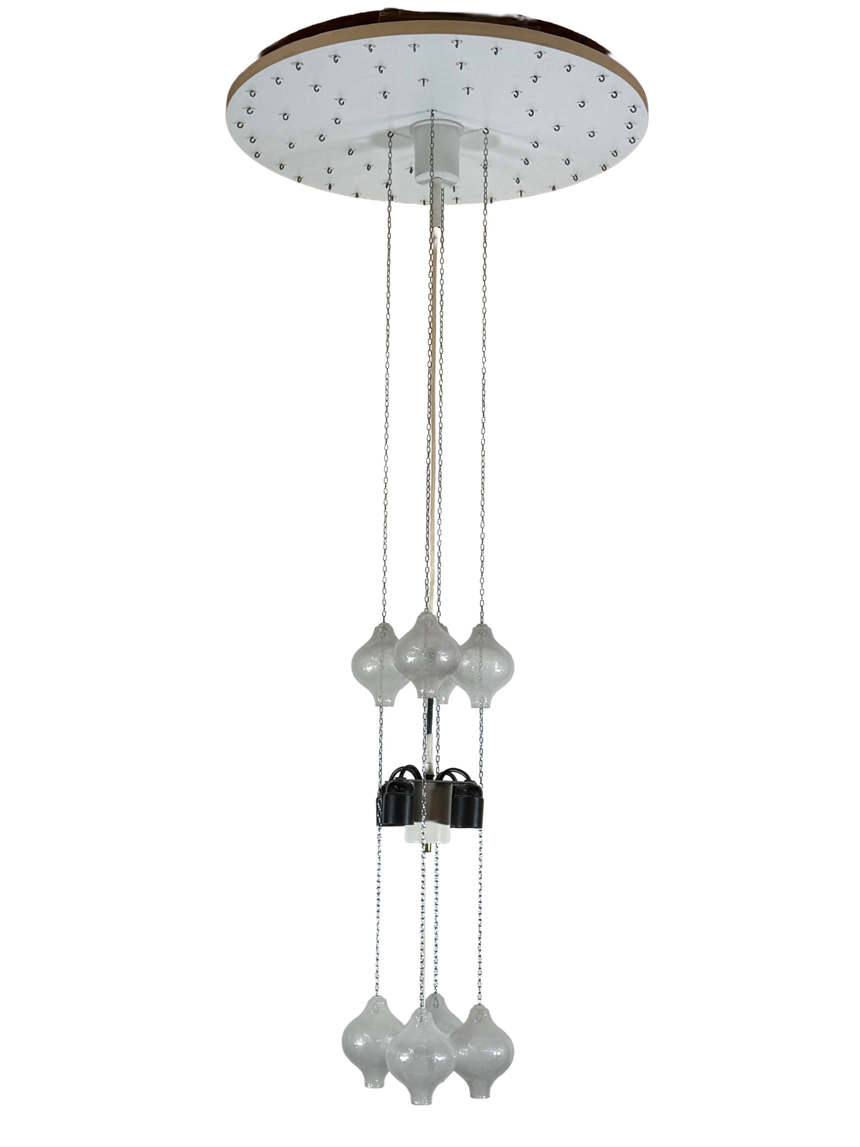 1960s 197070s Tulip Chandelier by J.T. Kalmar for Kalmar Austria