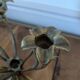 Art Nouveau brass flower chandelier