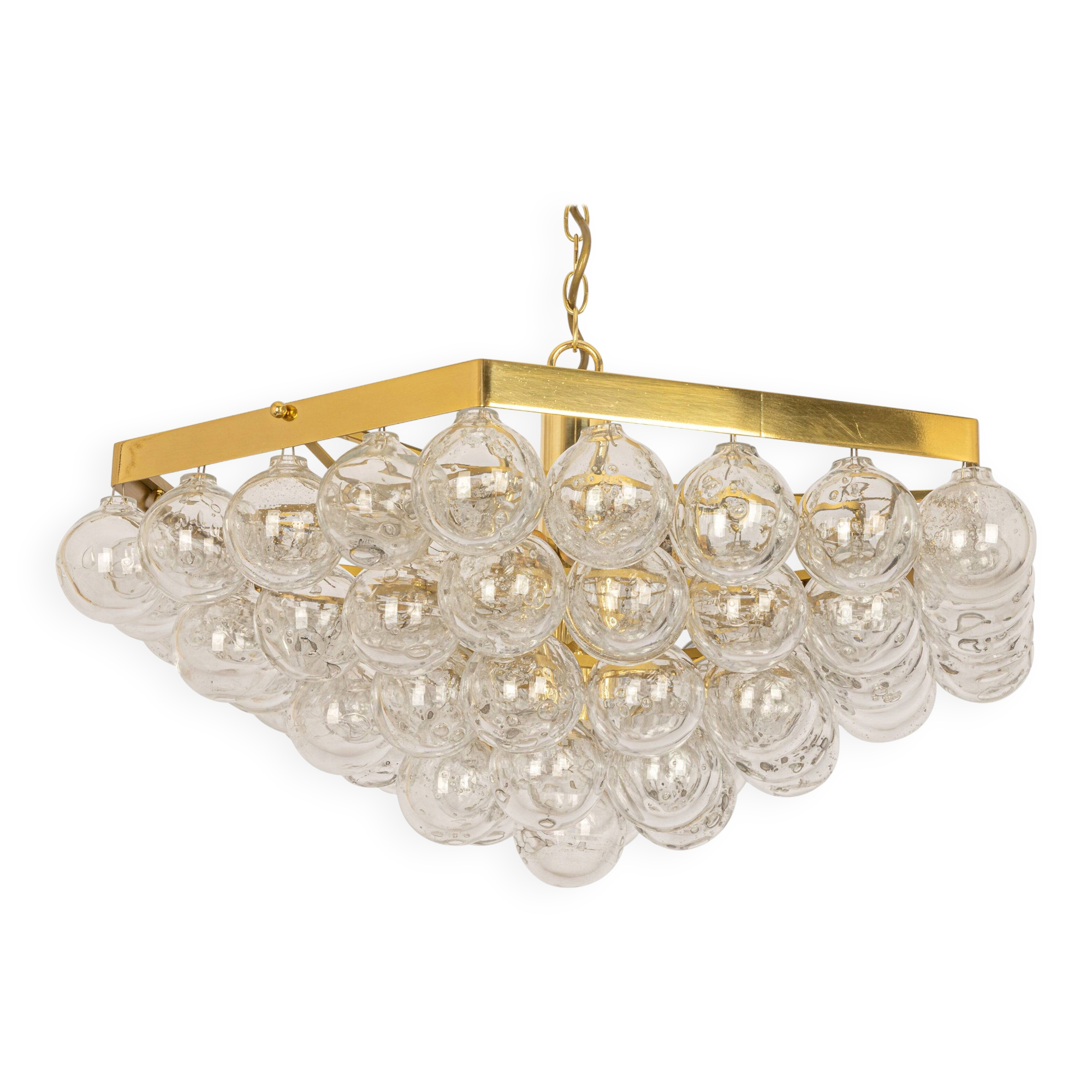 Extra-large glass Tulip chandelier by Kaiser, Germany, 1960s.