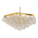 Extra-large glass Tulip chandelier by Kaiser, Germany, 1960s.