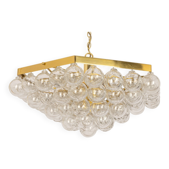 Extra-large glass Tulip chandelier by Kaiser, Germany, 1960s.