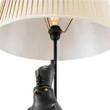 Pair of Horus model table lamps, patinated bronze.