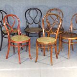 Set of 6 chairs no. 20 known as "omega" caned, including 3 thonet.