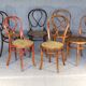 Set of 6 chairs no. 20 known as "omega" caned, including 3 thonet.