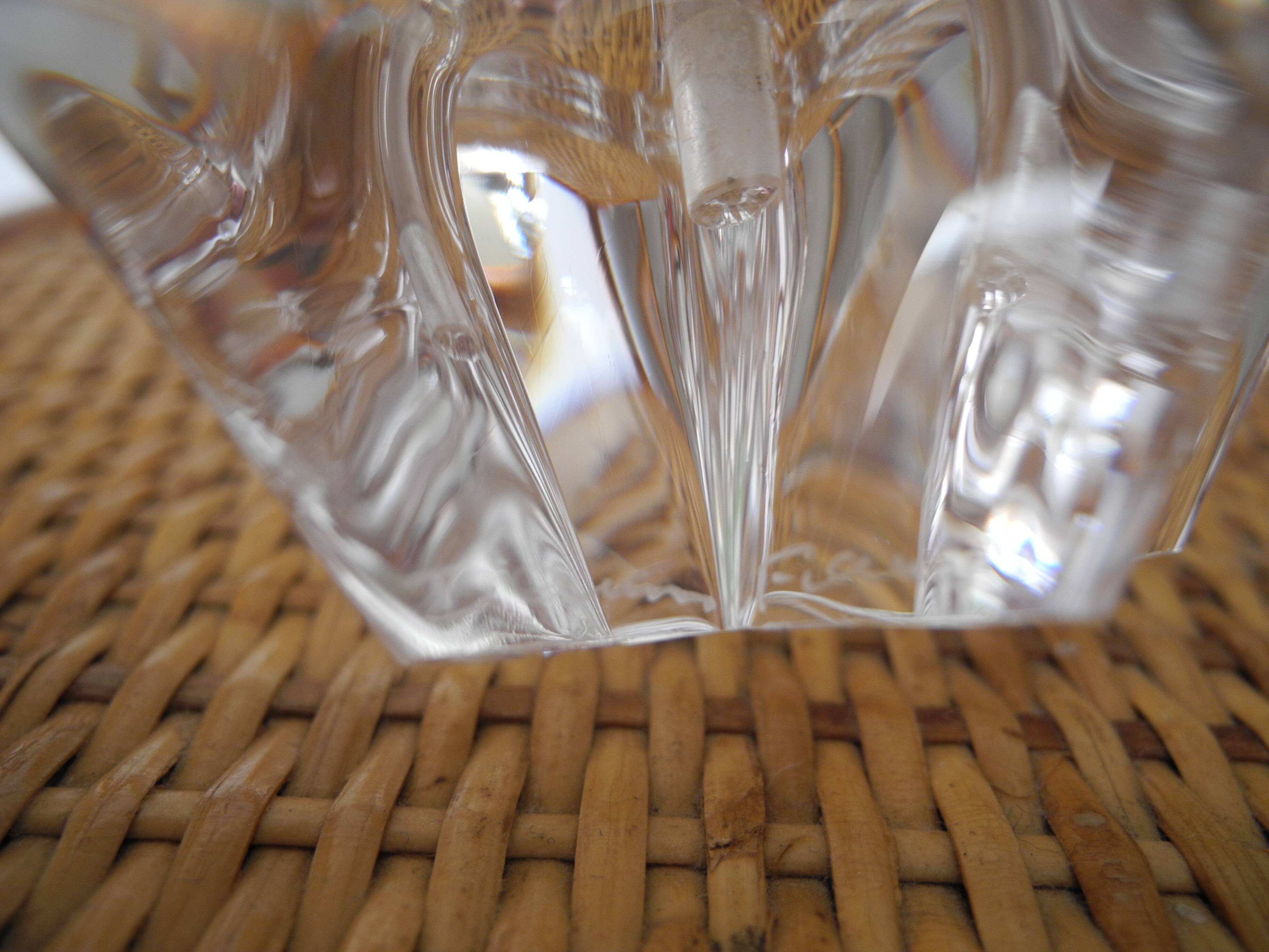 pair of vintage Daum France crystal candlesticks