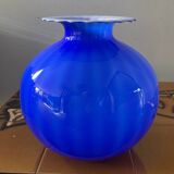 Large Murano glass spherical vase in two-tone glass paste