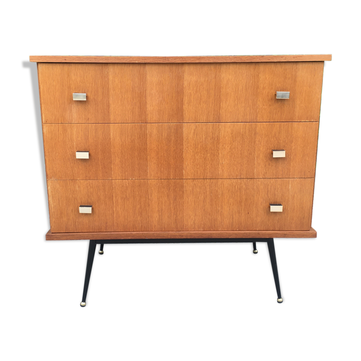 Chest of drawers vintage feet compass metal