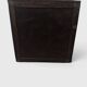 Minimalist square pouffe in black suede