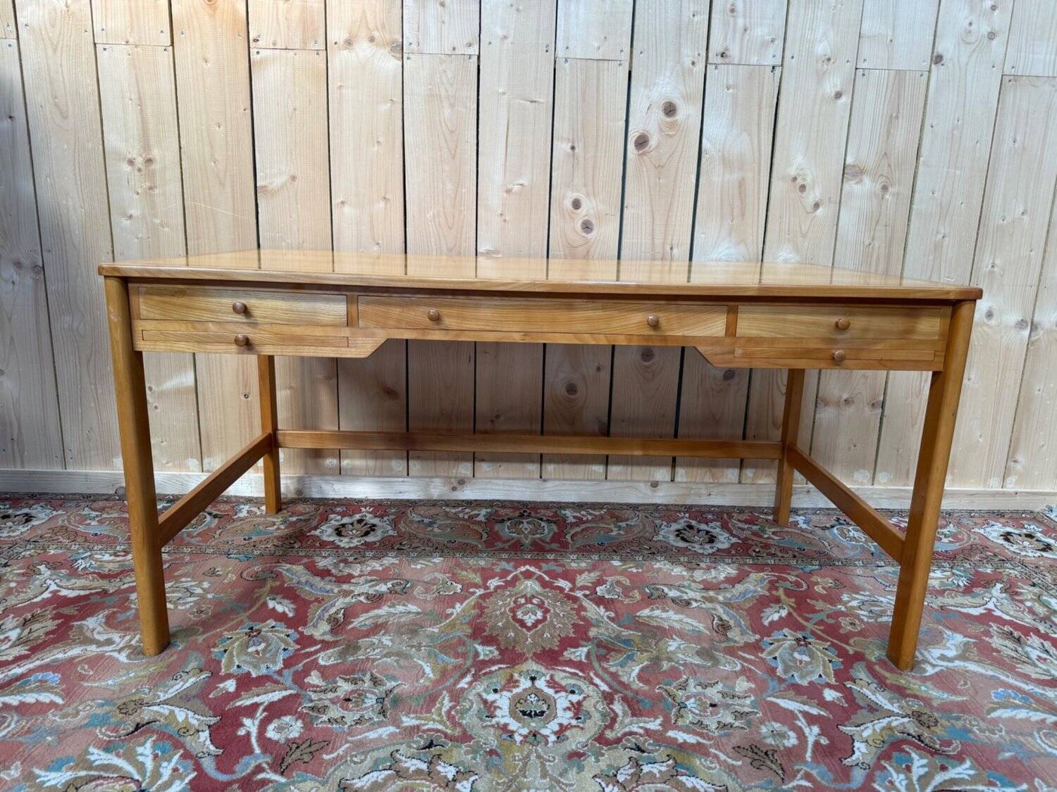 Flat desk – Scandinavian Style – Attributed to Petersen Bernt – Walnut and Oak
