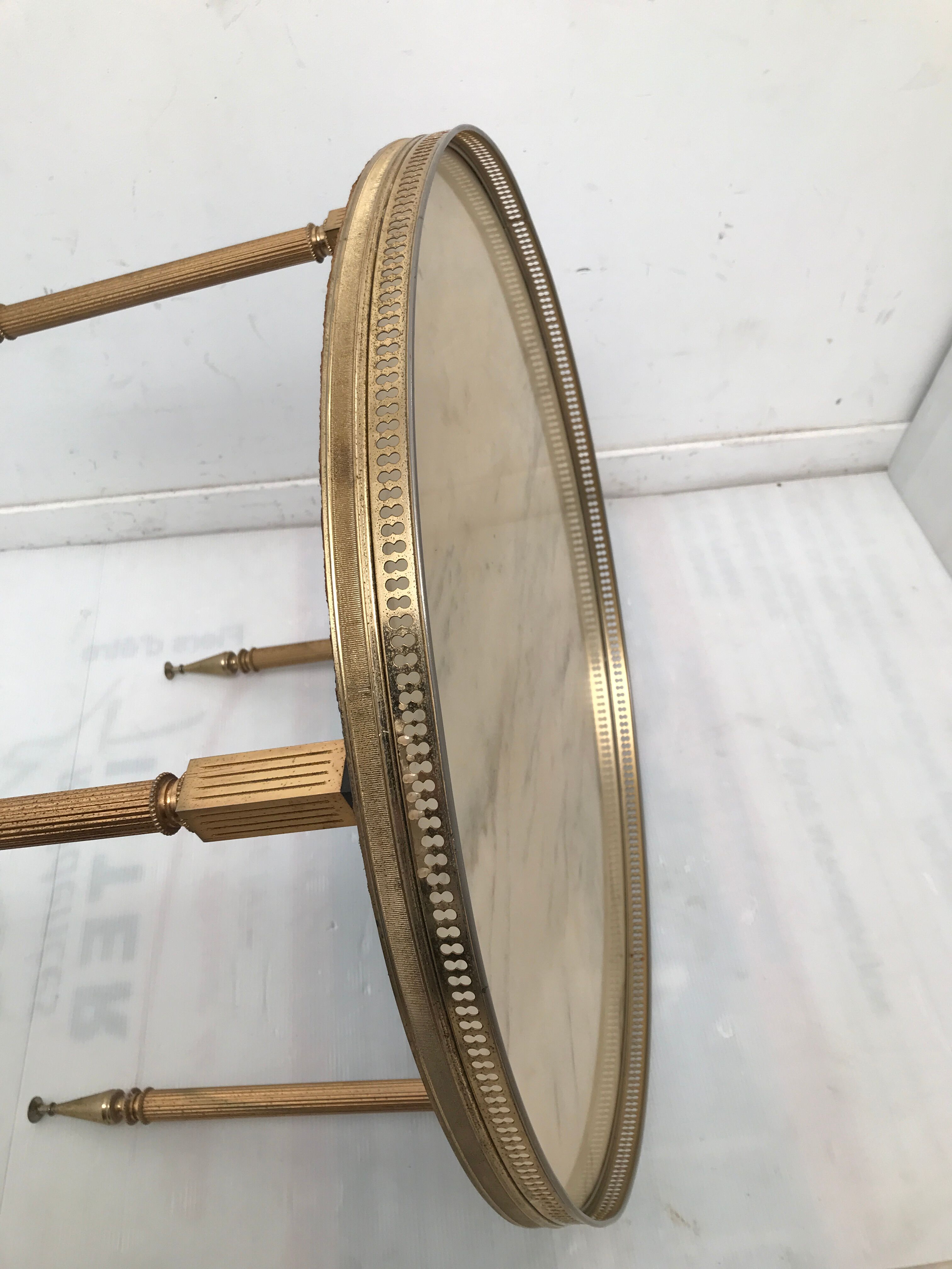 Brass and marble coffee table 60s