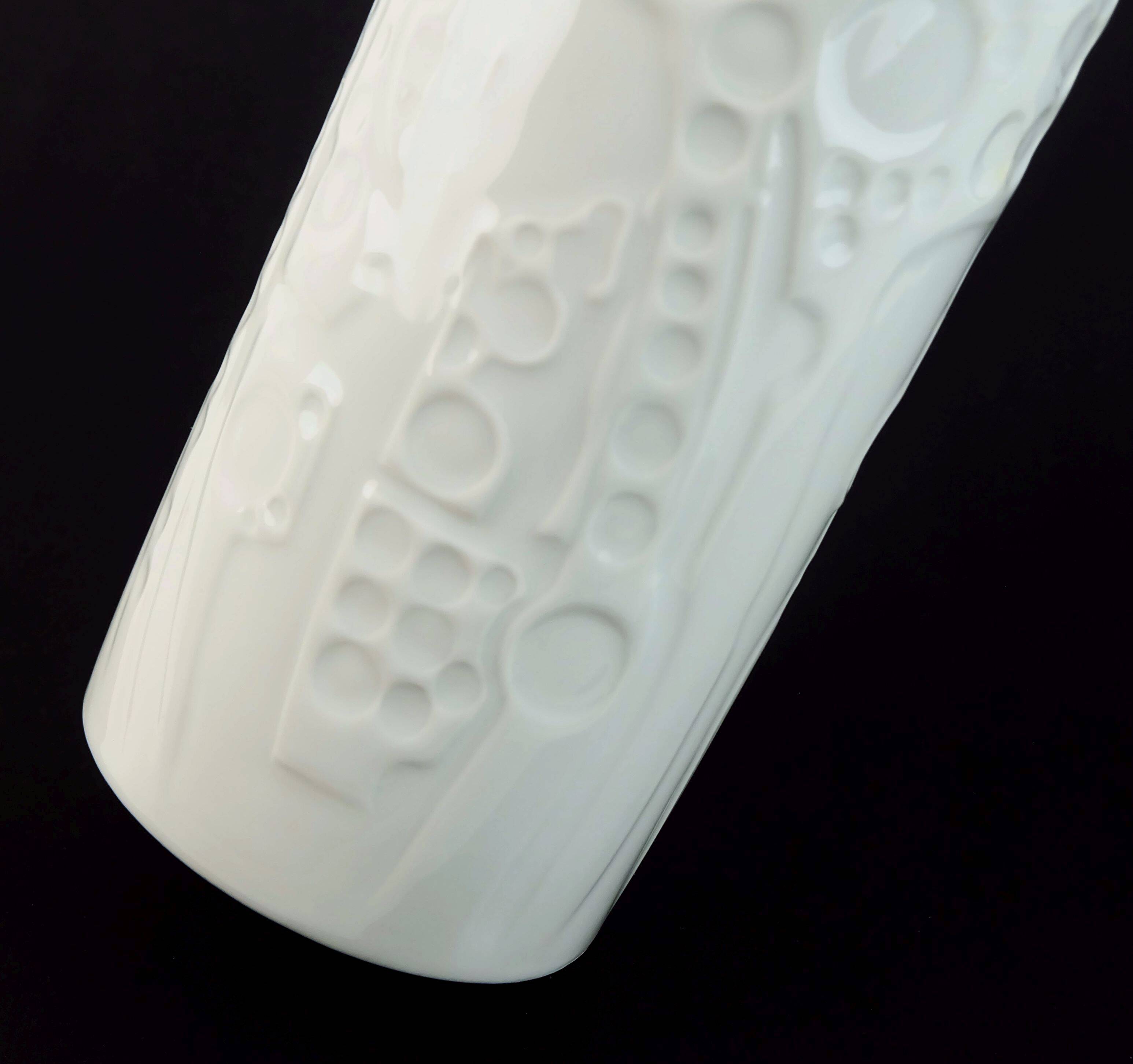 Large vase by gerold-porzellan op-art abstract relief decor 1960s/1970