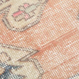 Soft Pastel Orange Wool Vintage Rug