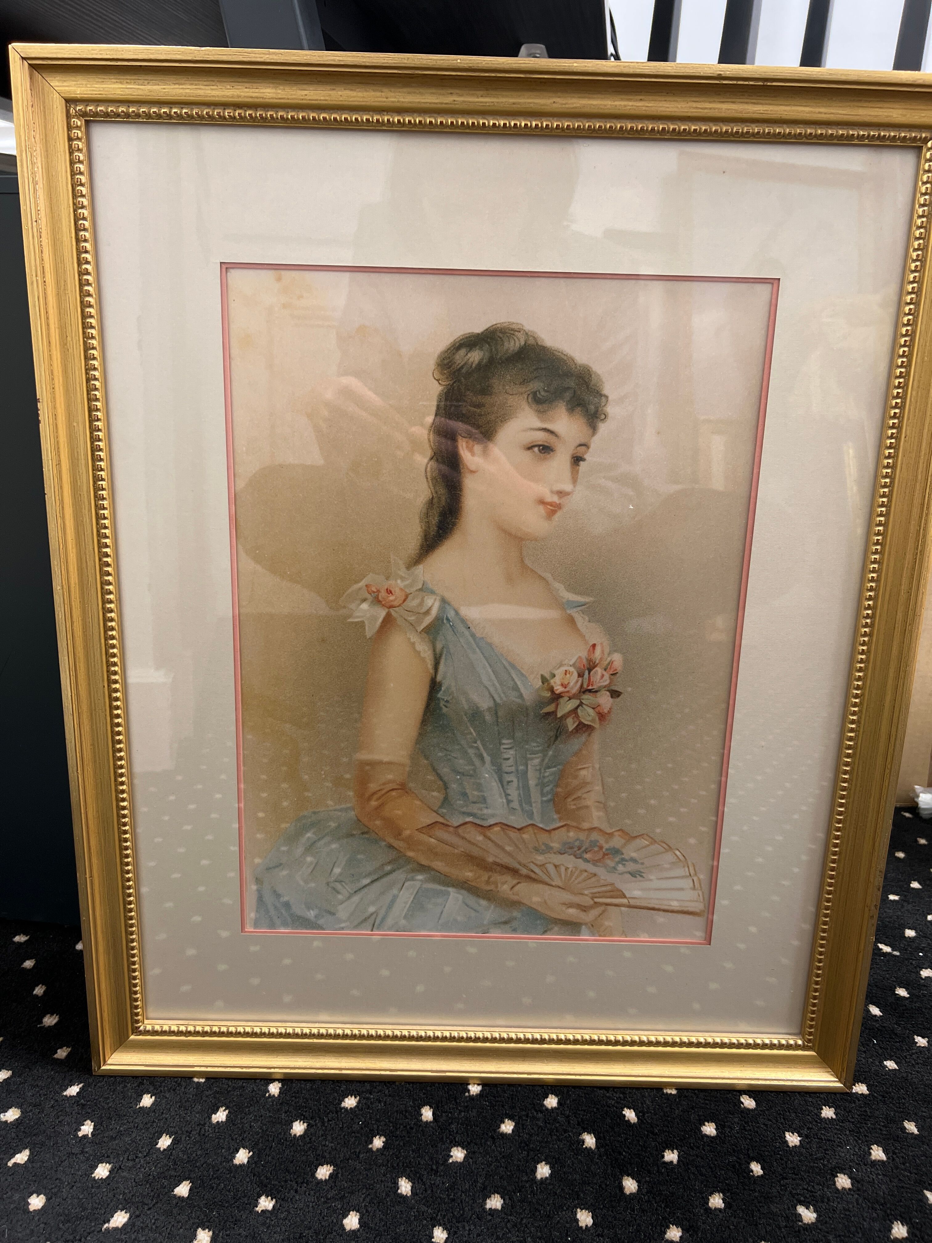 Framed antique print