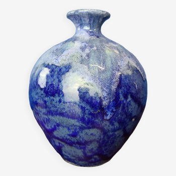 Blue stoneware flame vase circa 1960
