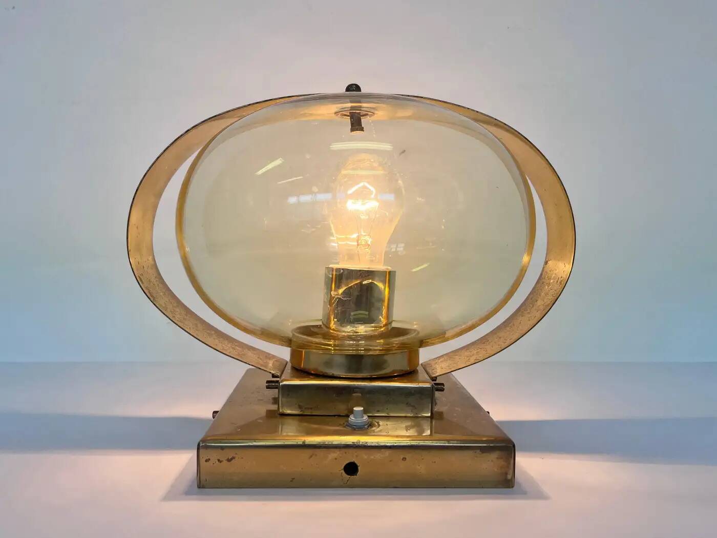 Applique ou lampe de table en or Preciosa / Kamenický Šenov, années 1970