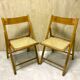 Duo of canned folding chairs