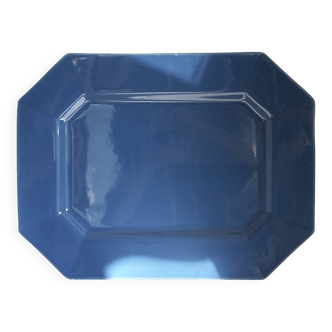 Large XL blue octagonal serving dish